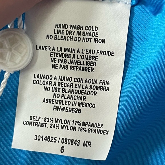 Trina Turk Monaco Sash High Waist Bikini Bottom Stretch Pull-On Style Blue SZ 6 - Picture 7 of 7